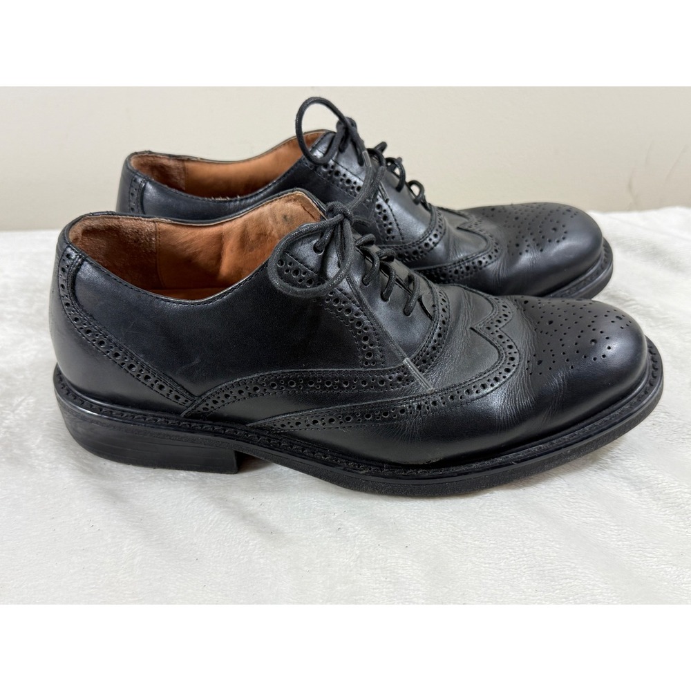 Florsheim Comfortech Men's 8.5M Black Leather Wingtip Oxford Dress Shoes Classic - Picture 2 of 9